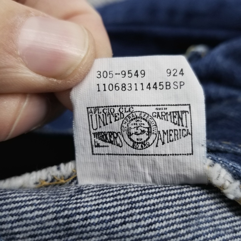 VTG Lee Jeans Womens 14 Blue Straight High Rise Made in USA Union 80s Talon - Picture 5 of 11